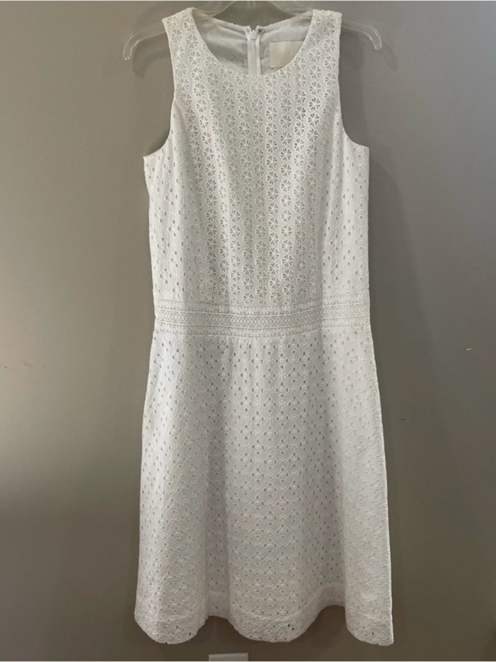 J Crew COLLECTION White eyelet lace Sleeveless Dress